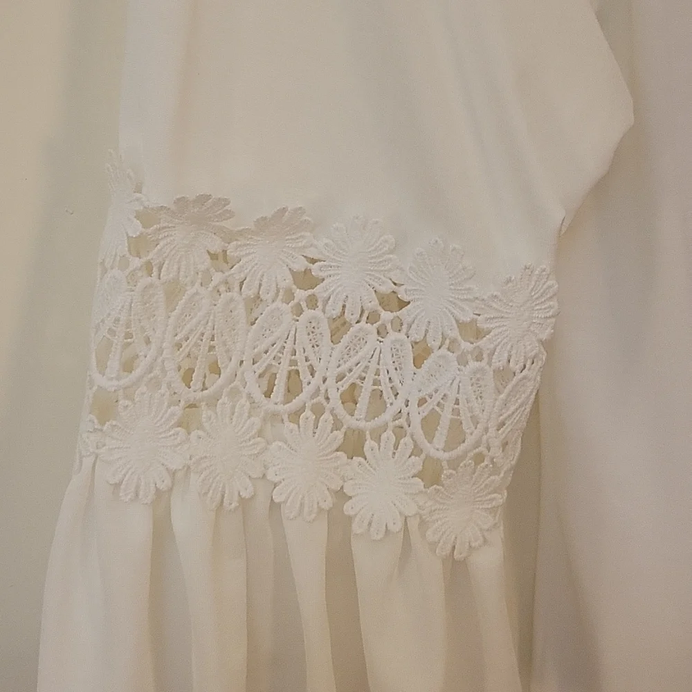 3/$30 WINWIN Romantic Winter White Off Shoulder Bell Sleeve Coquette Blouse